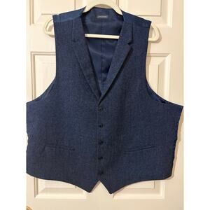 Madison Men’s Wool Blend Dress Vest – Navy Blue – Size XXL